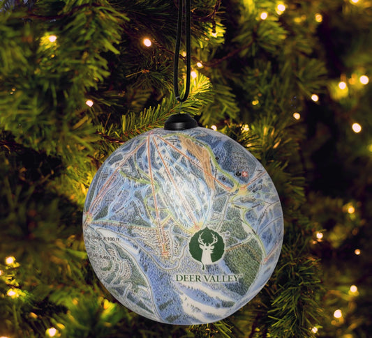 Trail Map Flat Globe Ornament